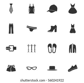clothes vector icons for user interface design