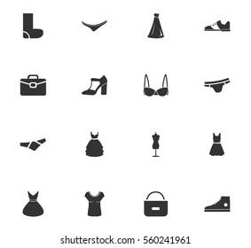 clothes vector icons for user interface design