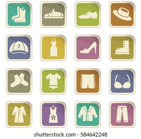 clothes vector icons for user interface design