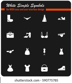 clothes vector icons for user interface design