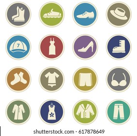 clothes vector icons for user interface design