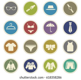 clothes vector icons for user interface design