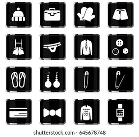 clothes vector icons for user interface design