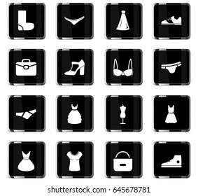 clothes vector icons for user interface design