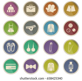 clothes vector icons for user interface design