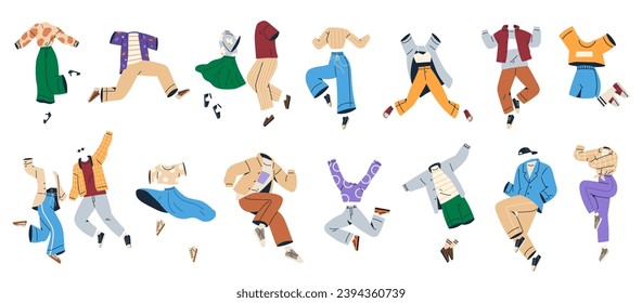 Clothes vector illustration. The clothes concept encompasses wide spectrum styles, preferences, and fashion philosophies Textile innovation plays pivotal role in shaping future sustainable