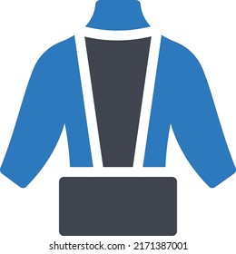 Ilustración del vector de ropa en un fondo transparente. Símbolos de calidad superior. Iconos vectoriales de glifos para diseño de conceptos y gráficos. 


