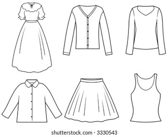 Women’s Clothes - Vector Illustration. You'll find more similar images in my portfolio