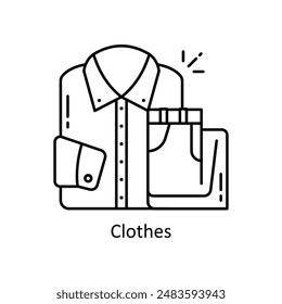 Contorno de Vector de ropa Ilustración de diseño. Símbolo sobre fondo blanco EPS 10 Archivo