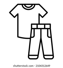 Clothes Vector Outline Icon Isolated On White Background
