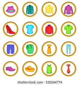 Clothes vector set in cartoon style isolated on white background