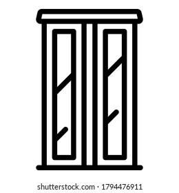 Clothes wardrobe icon. Outline clothes wardrobe vector icon for web design isolated on white background