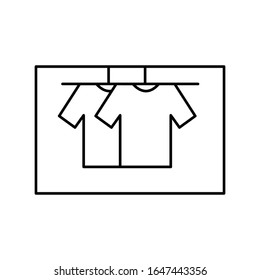 Ropa, icono del armario. Línea simple, contorno elementos vectoriales de iconos cinematográficos para ui y ux, sitio web o aplicación móvil