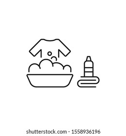 clothes wash - minimal line web icon. simple vector illustration. concept for infographic, website or app.