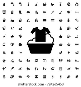 Clothes washing icon. set of filled cleaning icons.