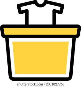 clothes washing vector line colour icon