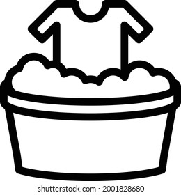 clothes washing vector thin line icon
