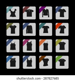 clothes wear fashion icon set