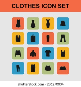 clothes wear icon set