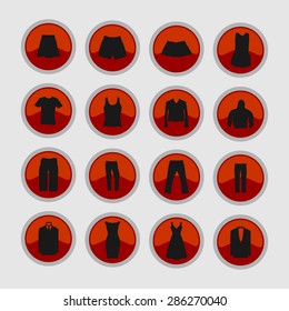 clothes wear icon set
