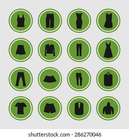 clothes wear icon set