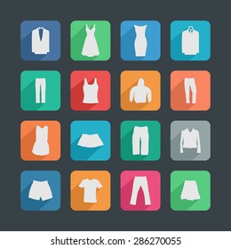clothes wear icon set