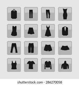 clothes wear icon set