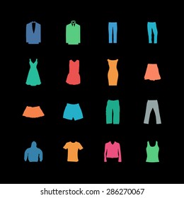 clothes wear icon set