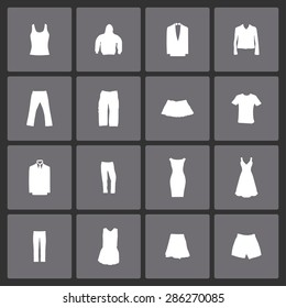 clothes wear icon set