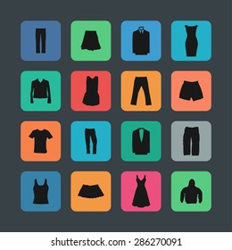 clothes wear icon set