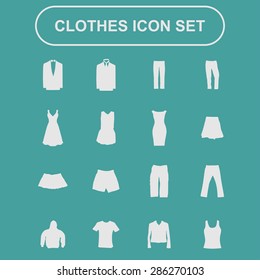 clothes wear icon set