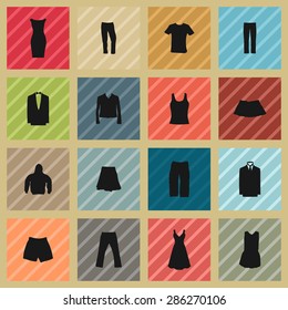 clothes wear icon set
