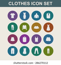 clothes wear icon set