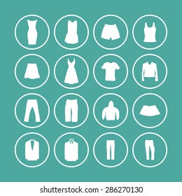 clothes wear icon set