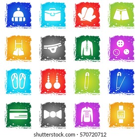 clothes web icons in grunge style for user interface design