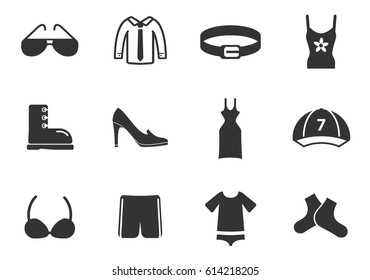 clothes web icons for user interface design