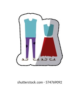 Clothes for womens and mens icon vector illustration graphic design