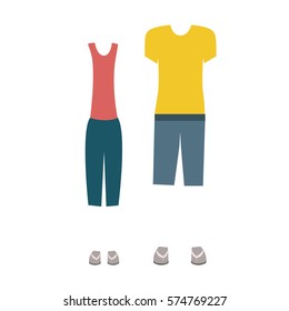 Clothes for womens and mens icon vector illustration graphic design