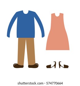 Clothes for womens and mens icon vector illustration graphic design