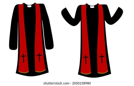 The clothes worn by pastors when preaching. Christian priest clothes