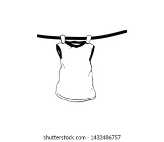 Clothesline Doodle Hand Drawing Vector