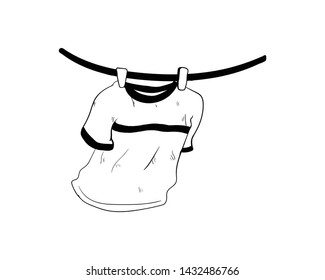 Clothesline Doodle Hand Drawing Vector