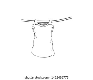 Clothesline Doodle Hand Drawing Vector