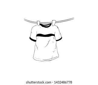 Clothesline Doodle Hand Drawing Vector