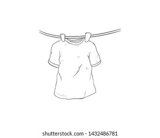 Clothesline Doodle Hand Drawing Vector