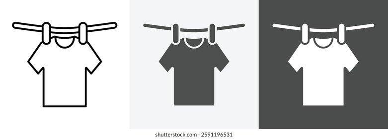 Clothesline icon set vector art