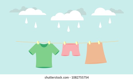 458 Hanging clothes on rainy day Images, Stock Photos & Vectors ...