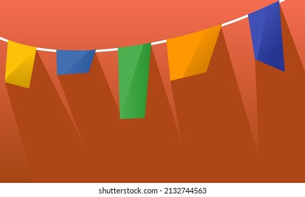 Clothesline vector background illustration with bright sunlight