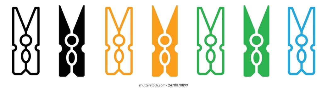 Clothespin icon depicting laundry and drying clothes, suitable for home chores, household management, and cleaning services