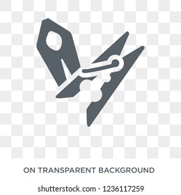 Clothespin icon. Clothespin design concept from Sew collection. Simple element vector illustration on transparent background.